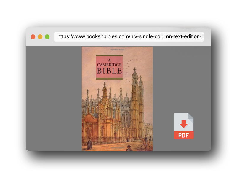 PDF Preview of the book NIV Single Column Text Edition Black calfskin leather NIV177