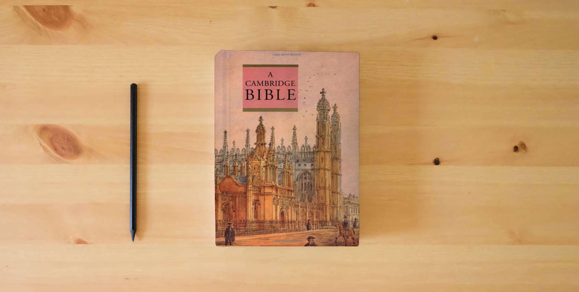 The book NIV Single Column Text Edition Black calfskin leather NIV177 is on the table