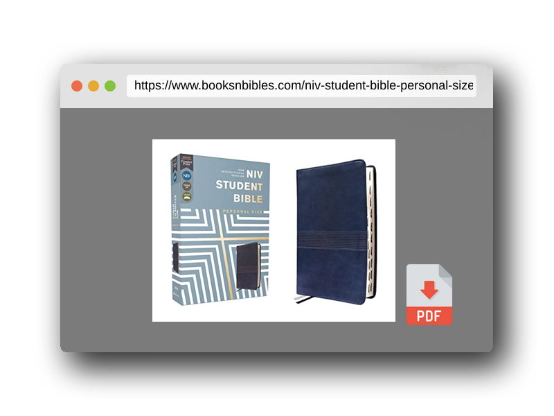 PDF Preview of the book NIV, Student Bible, Personal Size, Leathersoft, Navy, Thumb Indexed, Comfort Print