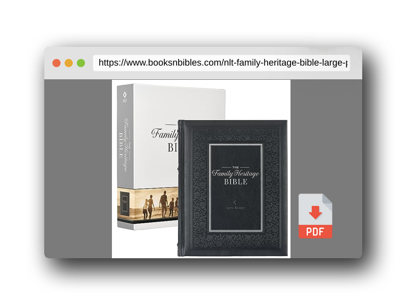 PDF Preview of the book NLT Family Heritage Bible, Large Print Family Heirloom Devotional Bible for Study, New Living Translation Holy Bible Vegan Leather Hardcover, ... Content, Black (NLT Family Heritage Editions)