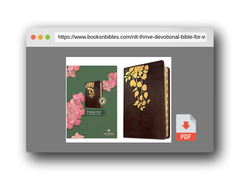 PDF Preview of the book NLT THRIVE Devotional Bible for Women (LeatherLike, Cascade Deep Brown, Indexed)