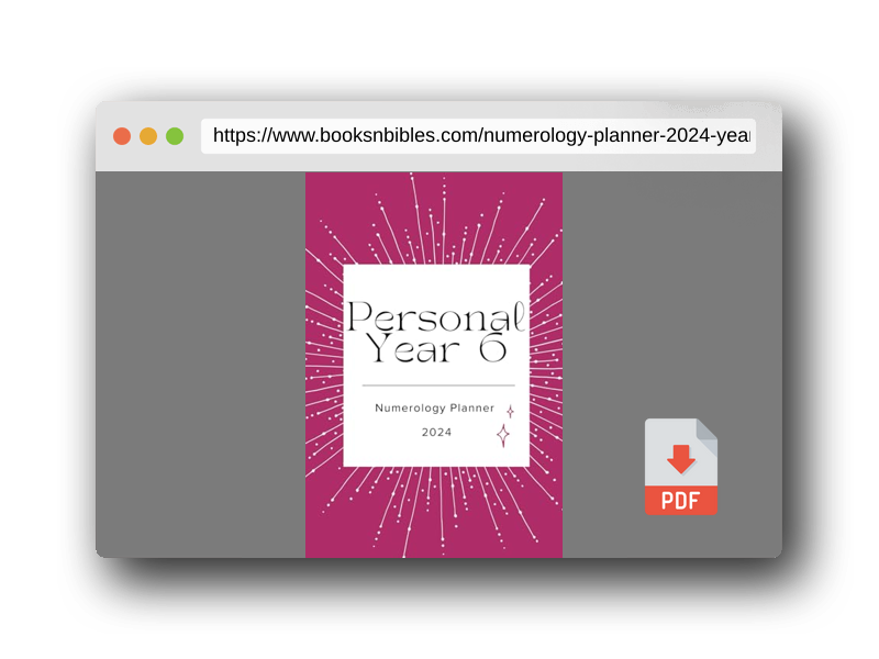 PDF Preview of the book Numerology Planner 2024: Year 6