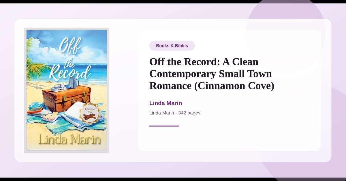 Book Off the Record: A Clean Contemporary Small Town Romance (Cinnamon ...
