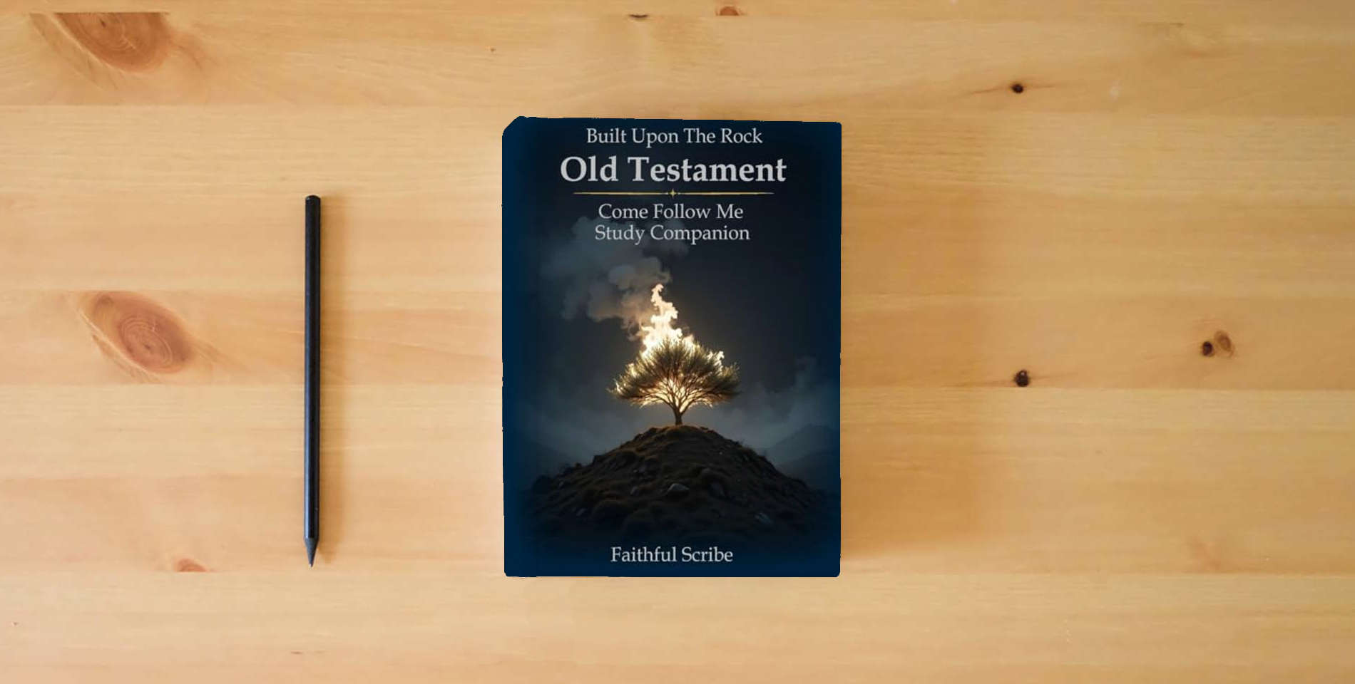 The book Old Testament (Built Upon the Rock: Come Follow Me Study Companion) is on the table