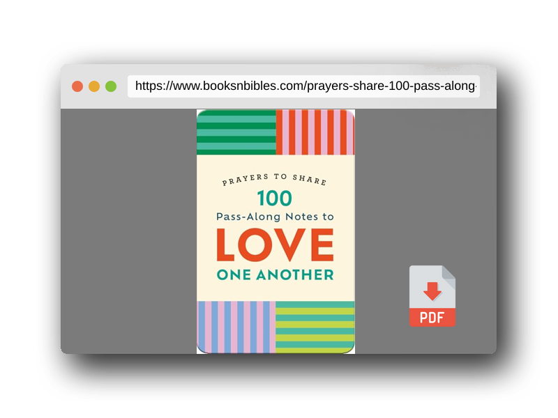 PDF Preview of the book Prayers to Share: 100 Pass-Along Notes to Love One Another