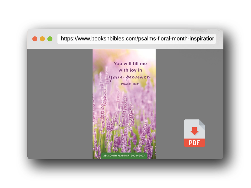PDF Preview of the book Psalms Floral 28-Month Inspirational Pocket Planner 2026-2027, 2-Year Calendar