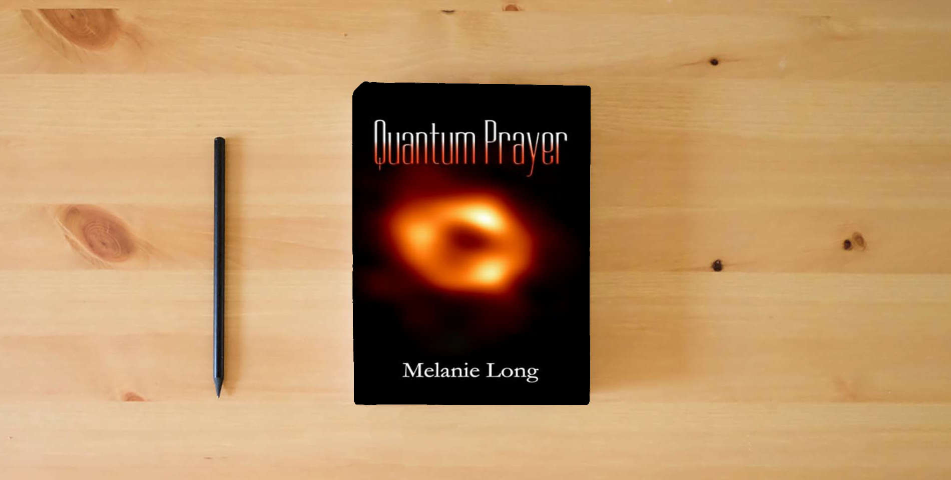 The book Quantum Prayer is on the table
