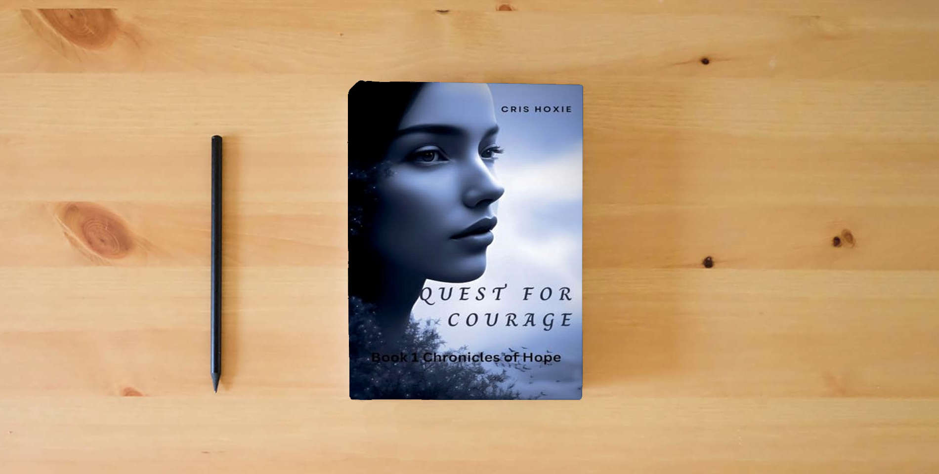 The book Quest For Courage (The Chronicles of Hope) is on the table