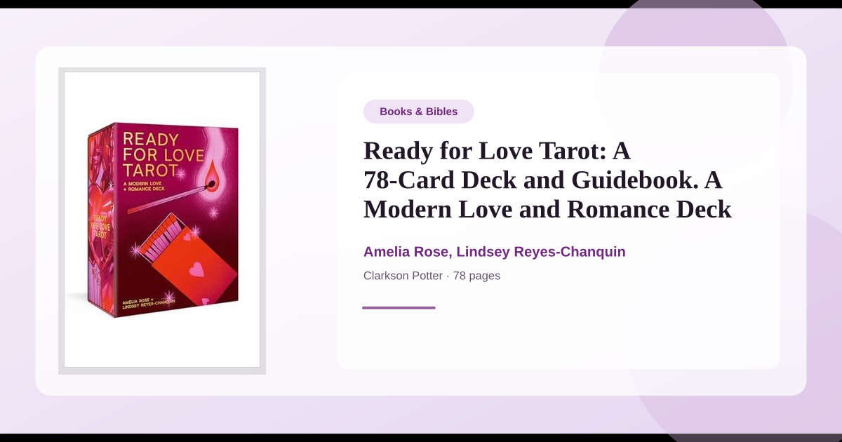 Book Ready for Love Tarot: A 78-Card Deck and Guidebook. A Modern Love ...