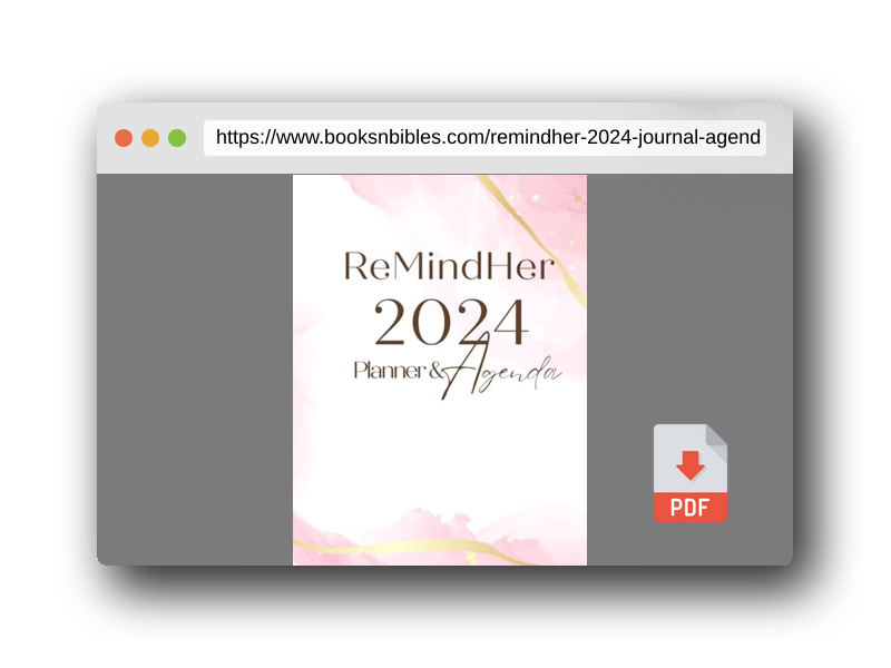 PDF Preview of the book ReMindHer 2024 Journal & Agenda
