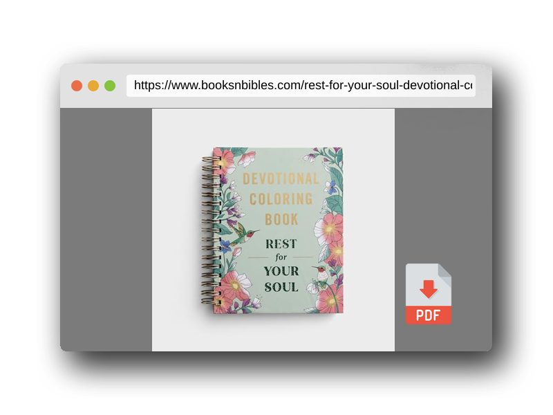 PDF Preview of the book Rest For Your Soul: Devotional Coloring Book