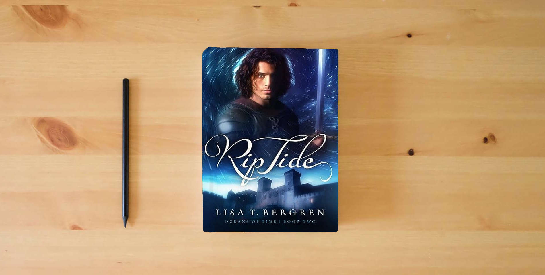 The book Rip Tide (Volume 2) (Oceans of Time) is on the table