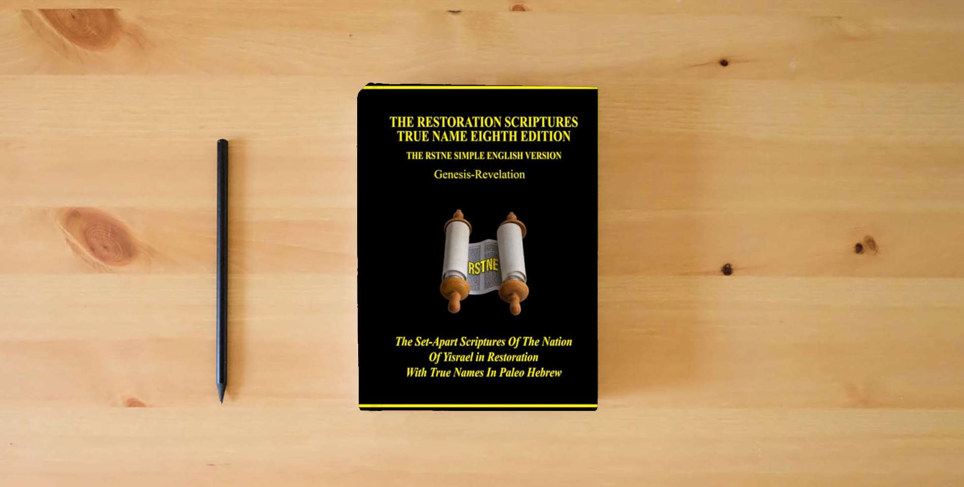 The book RSTNE Eighth Simple English Edtion Hardcover is on the table