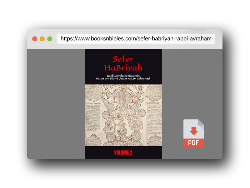 PDF Preview of the book Sefer HaBriyah: Rabbi Avraham Binyamin Natan ben Elisha Chaim HaLevi Ashkenazi (Nathan of Gaza)-(VOLUME 2)