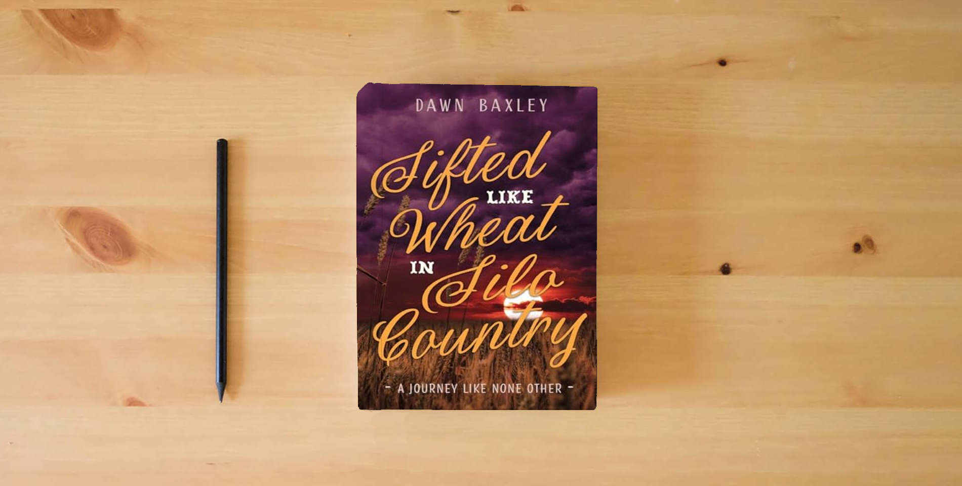 The book Sifted Like Wheat in Silo Country: A Journey Like None Other is on the table