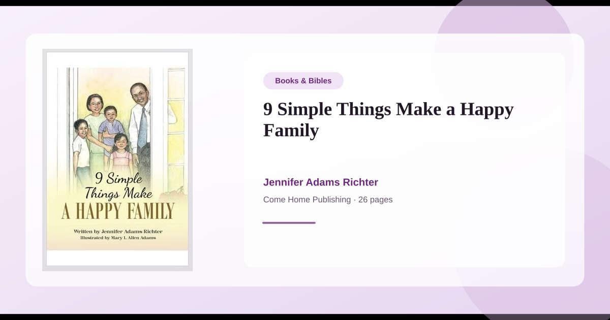 Book 9 Simple Things Make a Happy Family → Download and Print PDF ...