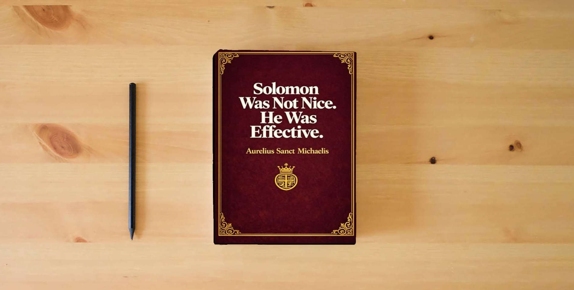 The book Solomon Was Not Nice. He Was Effective is on the table