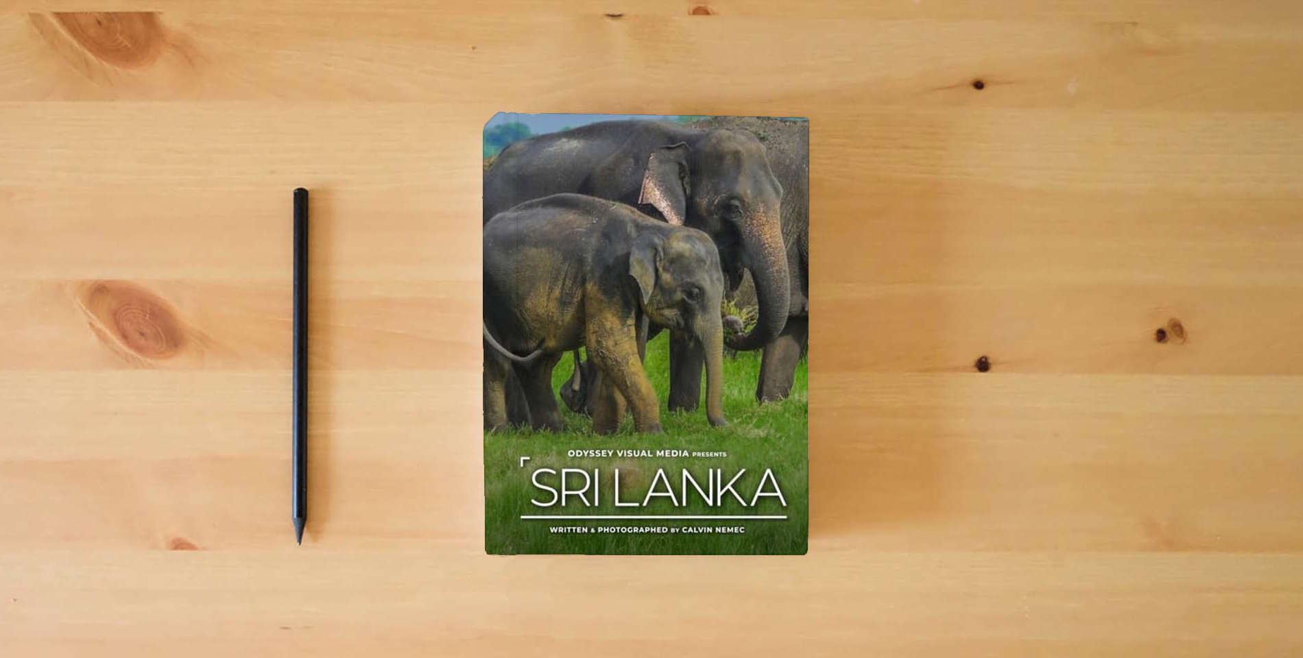 The book Sri Lanka: Photography Travel Inspiration Coffee Table Book Collection (Odyssey Visual Media Travel Photography Collection) is on the table