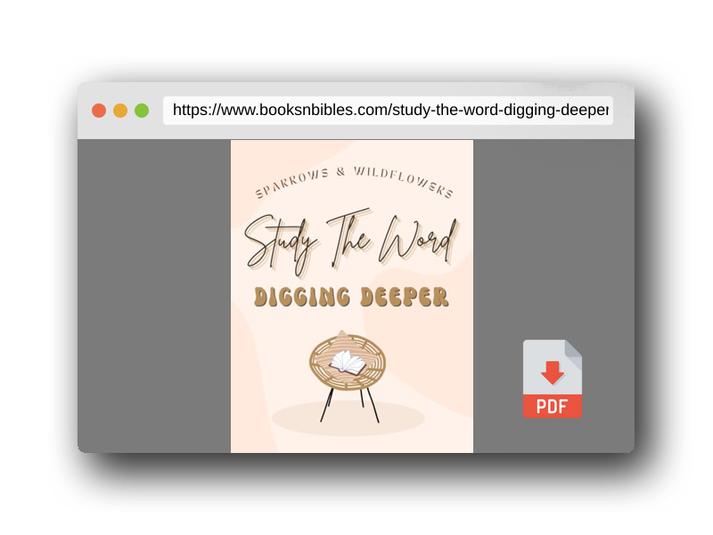 PDF Preview of the book Study The Word - Digging Deeper: Digging Deeper