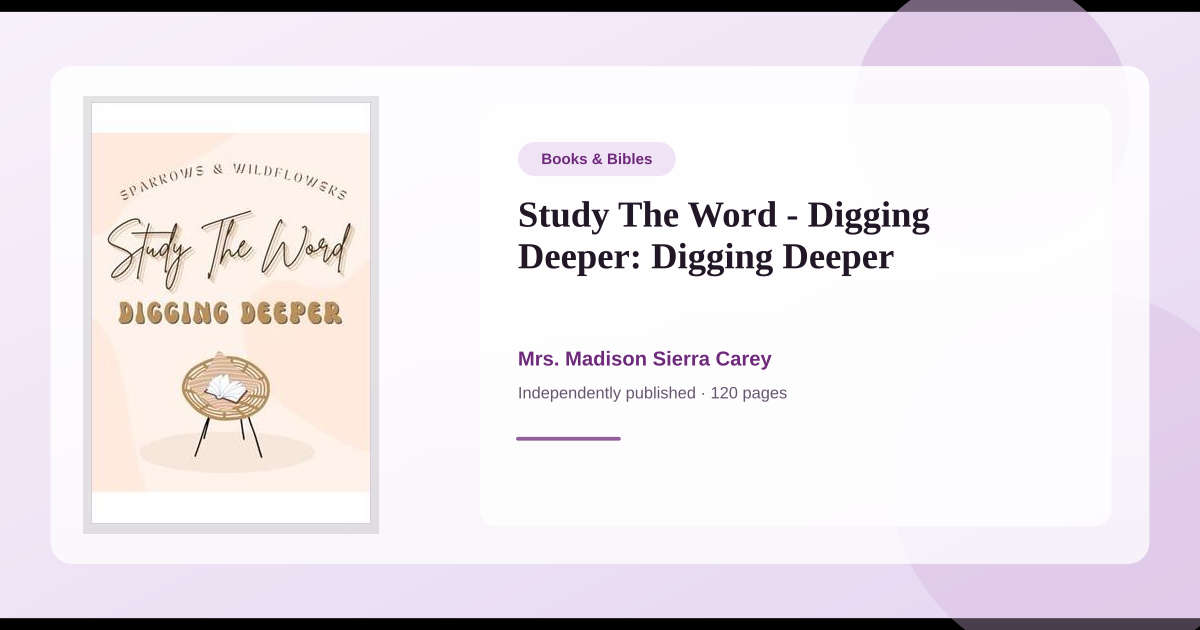 Digging Deep Book Book Study The Word - Digging Deeper: Digging Deeper → Download and ...