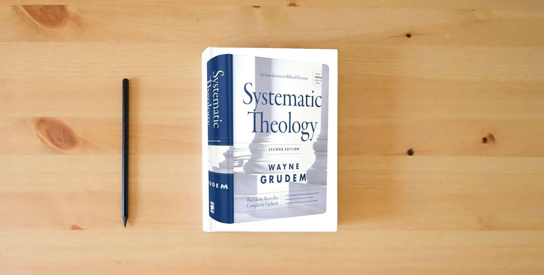 The book Systematic Theology, Second Edition: An Introduction to Biblical Doctrine is on the table