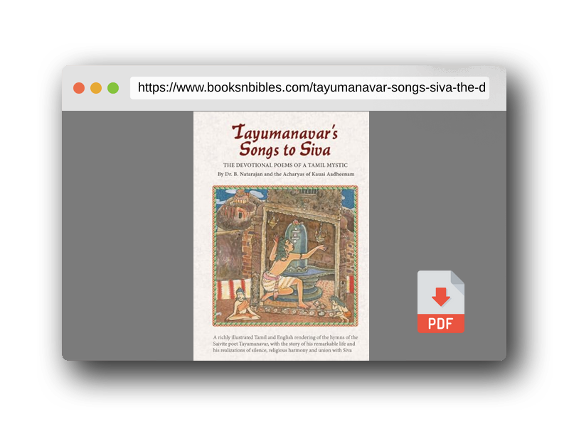 PDF Preview of the book Tayumanavar's Songs to Siva: The Devotional Poems of a Tamil Mystic