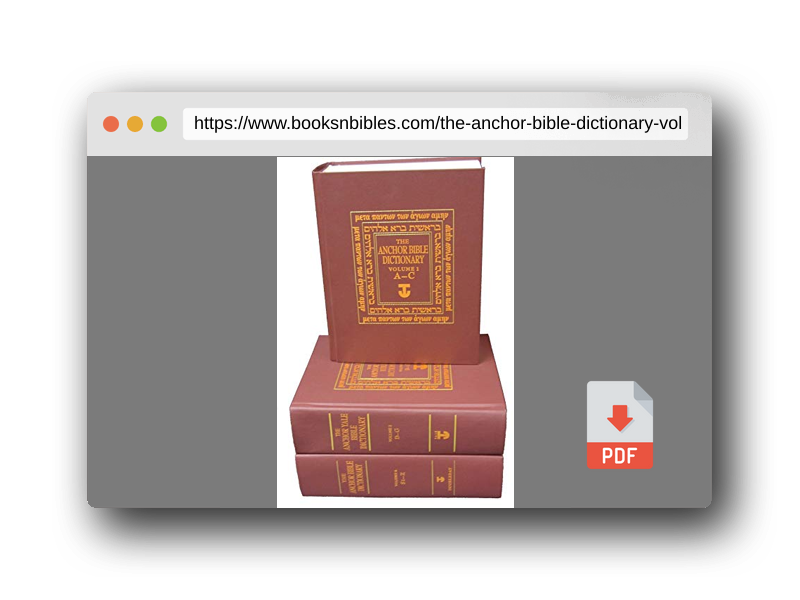 PDF Preview of the book The Anchor Bible Dictionary 6-Volume Prepack: (contains one copy of each volume) (The Anchor Yale Bible Dictionary)