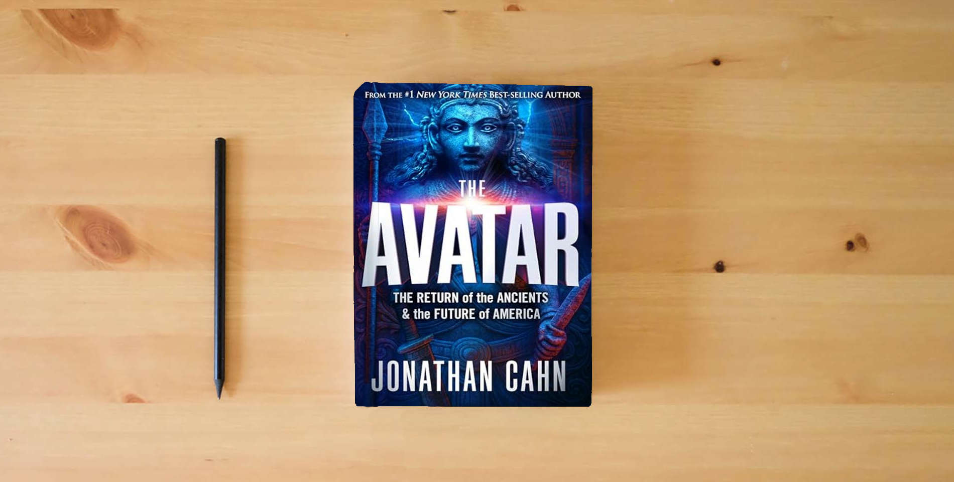 The book The Avatar is on the table