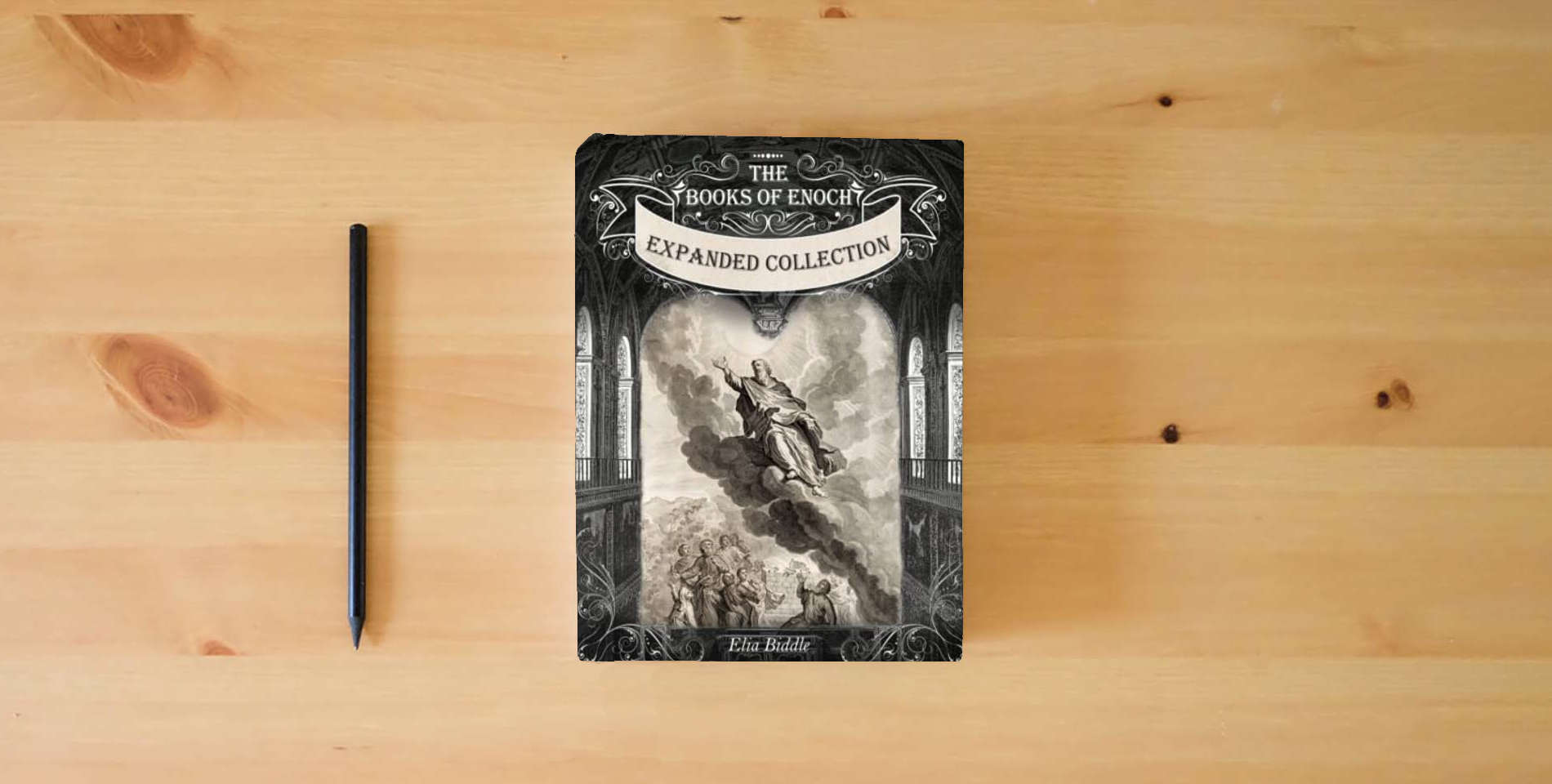 The book The Books of Enoch Expanded Collection: 1 Enoch, 2 Enoch, 3 Enoch - Including the Gospel of Peter, Thomas, the Secret Book оf James and Egerton Papyrus 2. is on the table