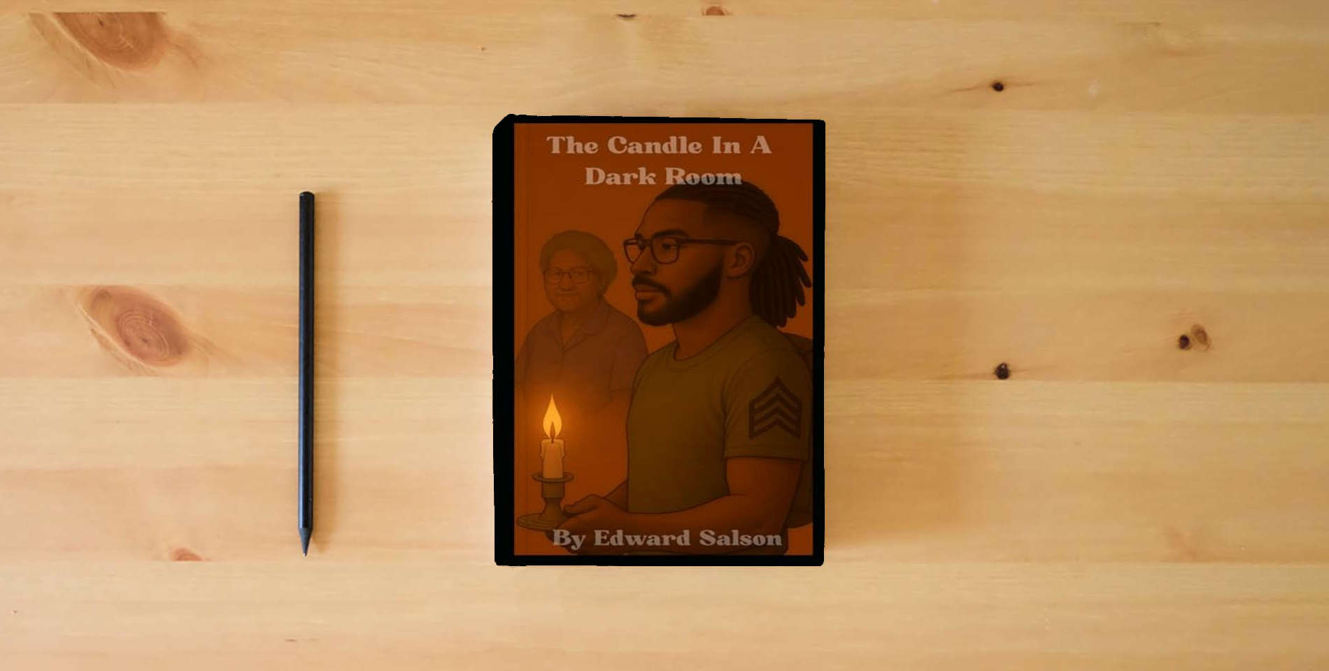The book The Candle in a Dark Room: A Memoir of Faith, Fire, and Becoming is on the table