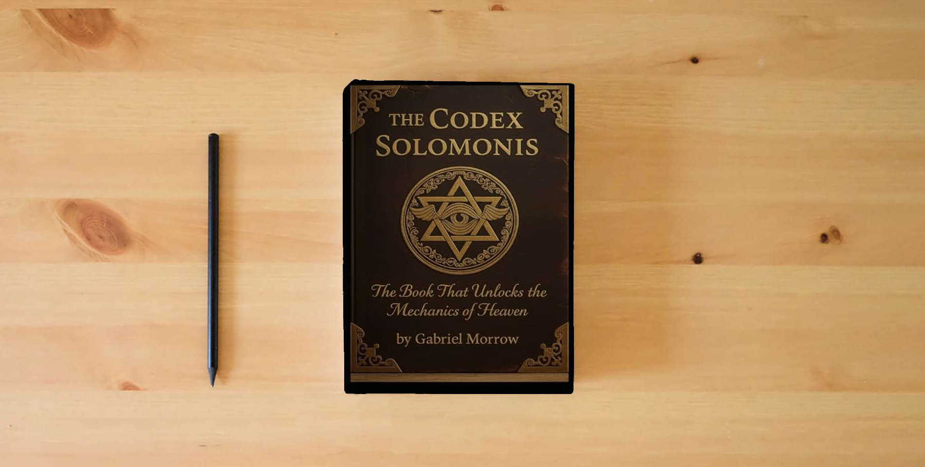 The book The Codex Solomonis is on the table