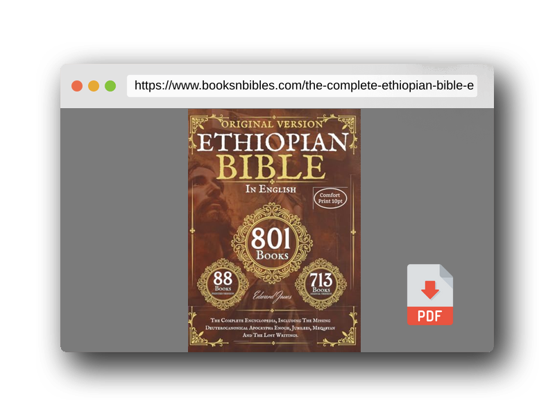 PDF Preview of the book The Complete Ethiopian Bible in English - Original version - 88 Books (Comfort Print): The Complete Encyclopedia, Including The Missing ... Jubilees, Meqabyan And The Lost Writings.