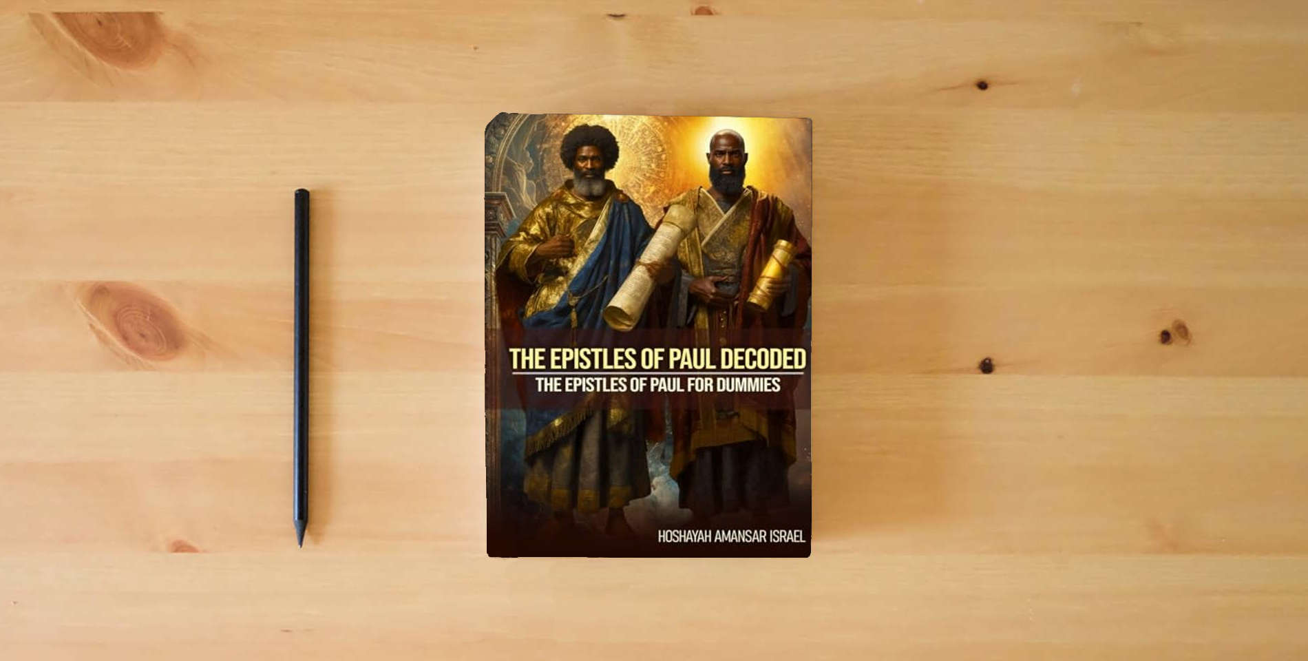 The book The Epistles Of Paul Decoded: The Epistles Of Paul For Dummies is on the table