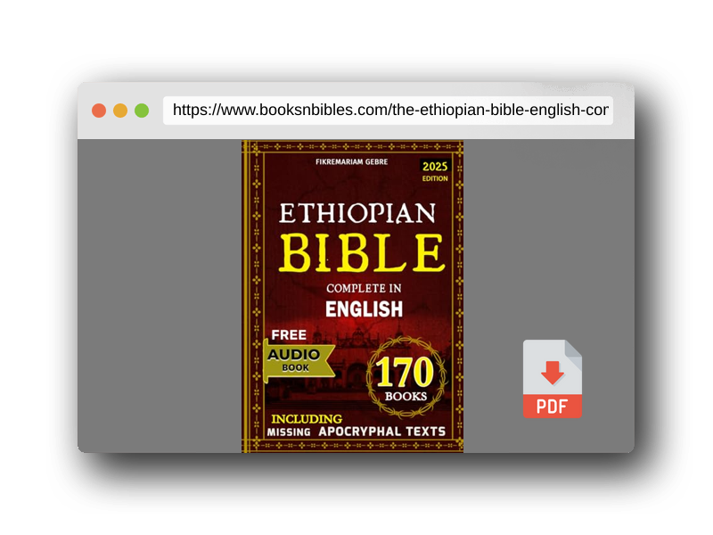 PDF Preview of the book The Ethiopian Bible in English: Complete and rarely seen sacred Collection of Canonical and missing Apocryphal Texts