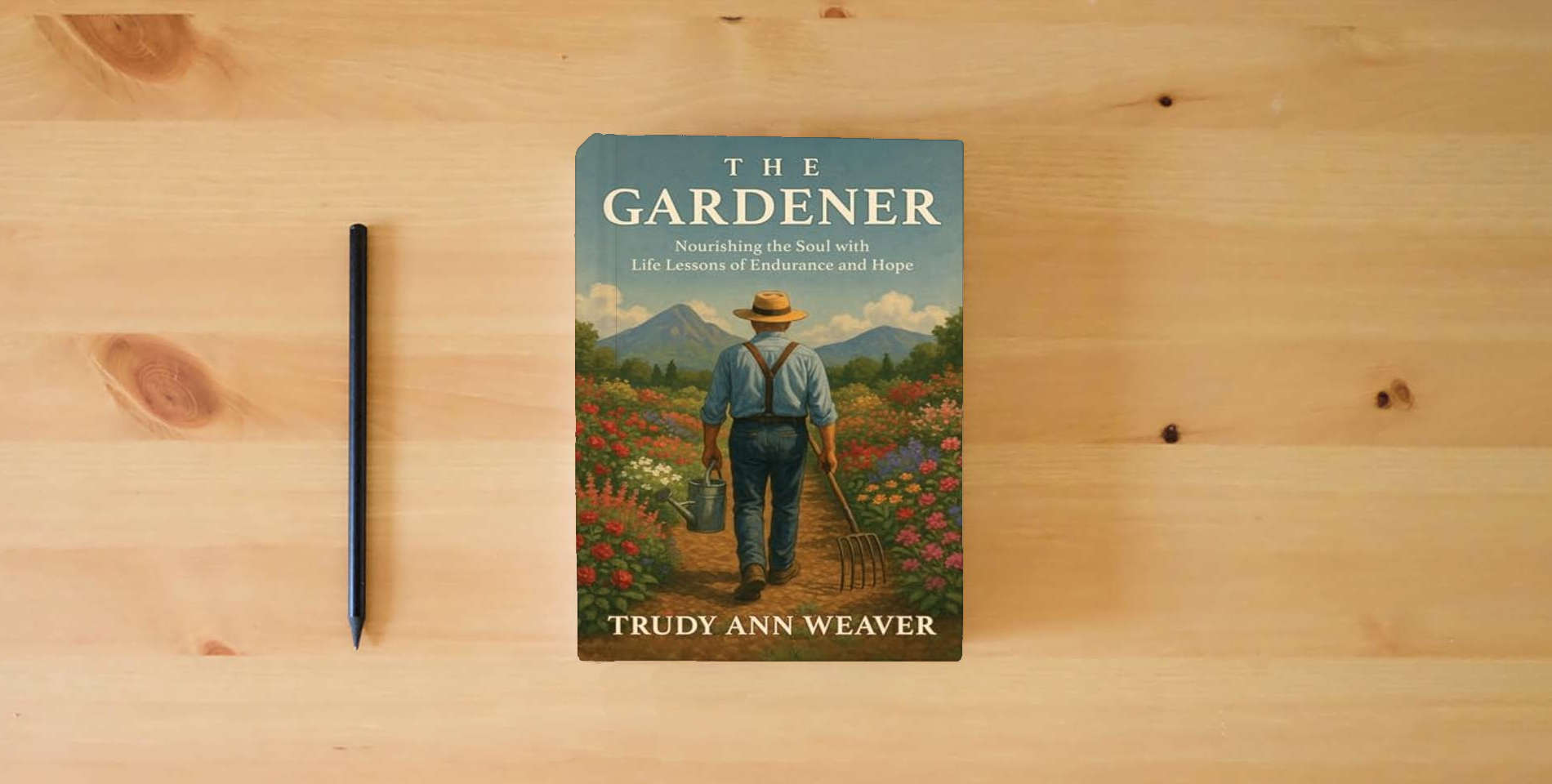 The book The Gardener: Nourishing the Soul With Life Lessons of Endurance and Hope is on the table