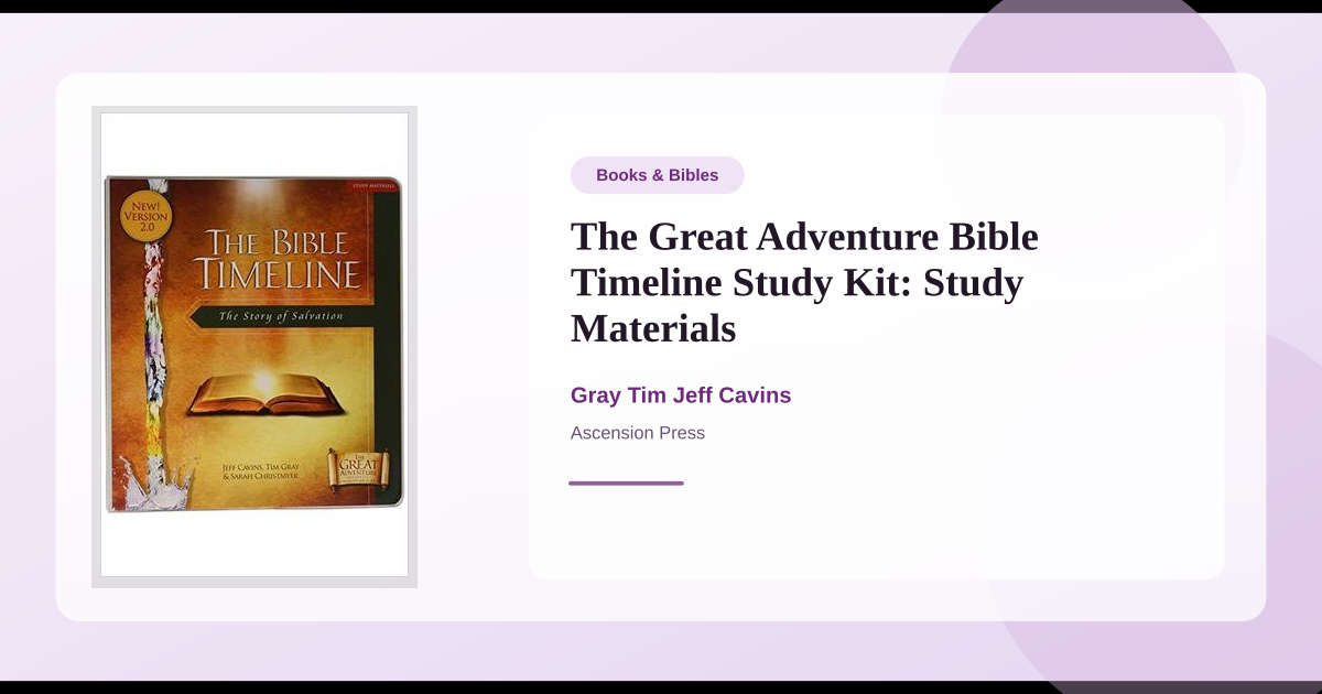 Book The Great Adventure Bible Timeline Study Kit: Study Materials → ...