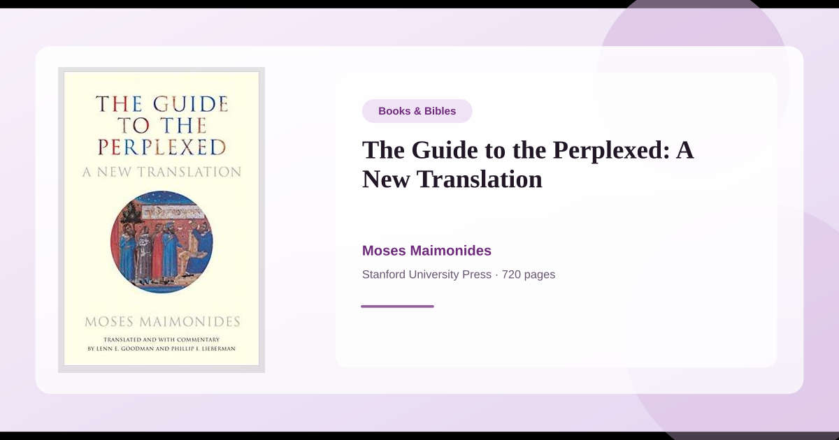 Book The Guide to the Perplexed: A New Translation → Download and Print ...