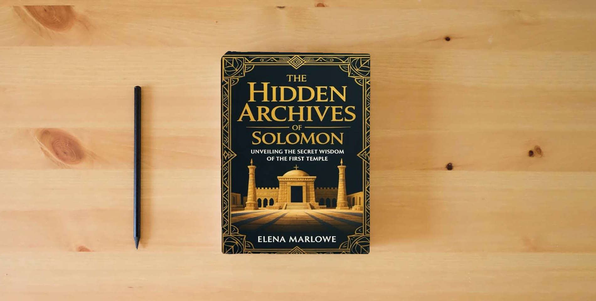 The book THE HIDDEN ARCHIVES OF SOLOMON is on the table