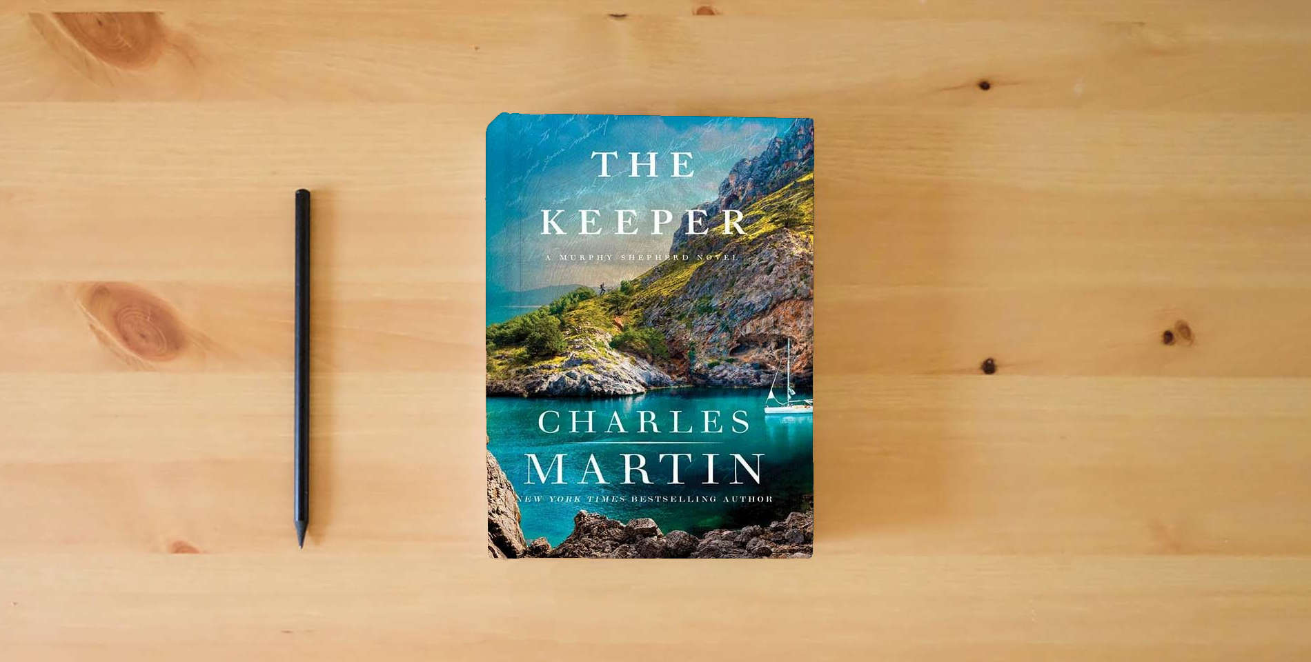 The book The Keeper: A Murphy Shepherd Novel is on the table