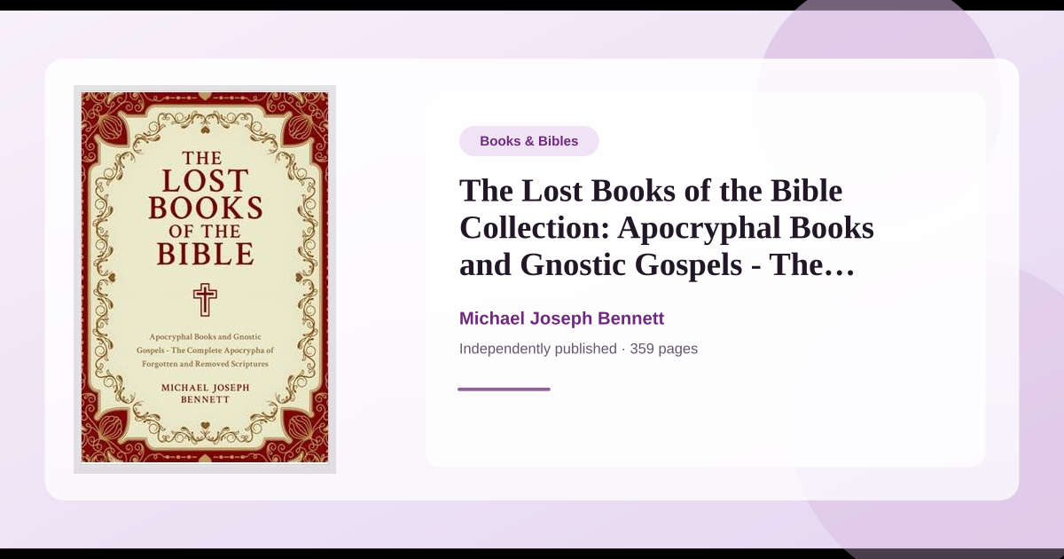 Book The Lost Books of the Bible Collection: Apocryphal Books and ...