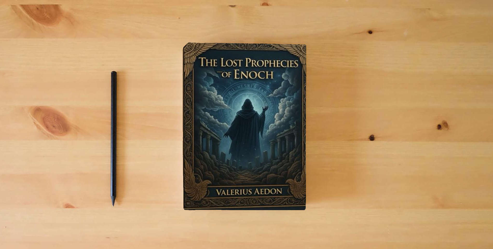 The book THE LOST PROPHECIES OF ENOCH is on the table