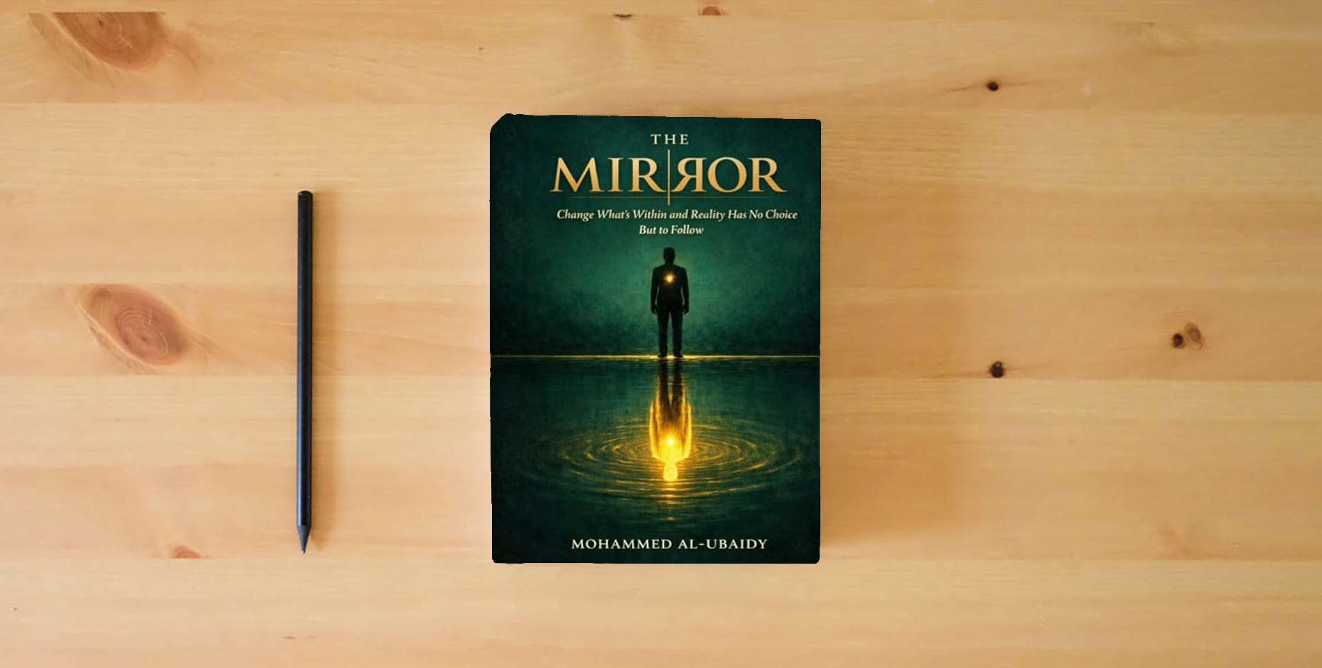 The book The Mirror: Change What's Within and Reality Has No Choice But to Follow is on the table