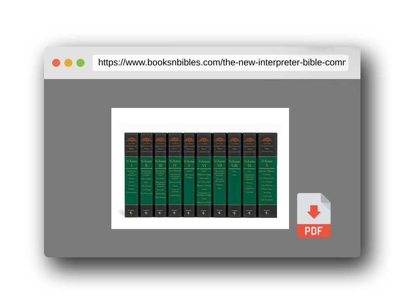 PDF Preview of the book The New Interpreter's® Bible Commentary Ten Volume Set