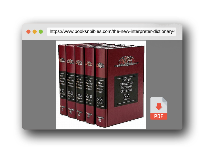 PDF Preview of the book The New Interpreter's Dictionary of the Bible (5 Volumes)