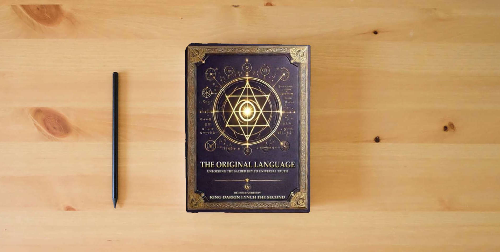 The book The Original Language: Unlocking The Sacred Key To Universal Truth is on the table