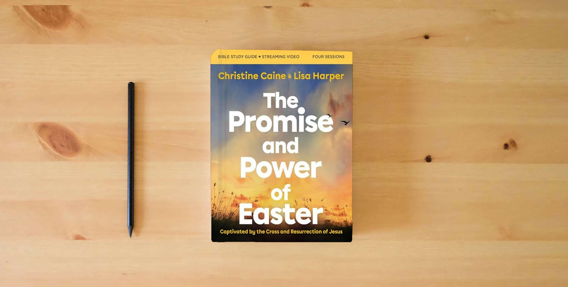 The book The Promise and Power of Easter Bible Study Guide plus Streaming Video: Captivated by the Cross and Resurrection of Jesus is on the table
