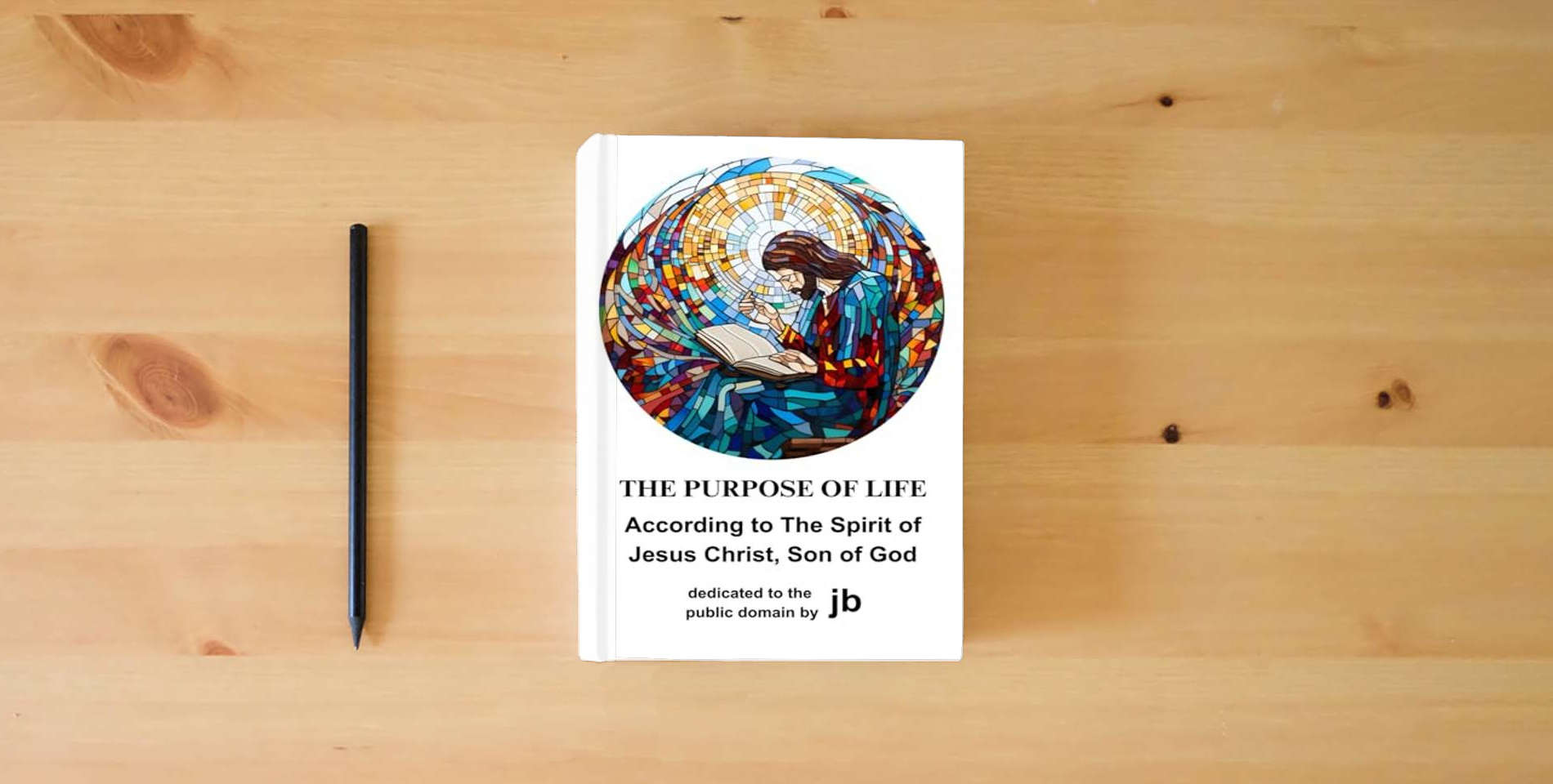 The book The Purpose of Life: According to The Spirit of Jesus Christ, Son of God is on the table