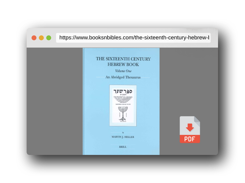 PDF Preview of the book The Sixteenth Century Hebrew Book (2 Vols): An Abridged Thesaurus (Brill's Jewish Studies)