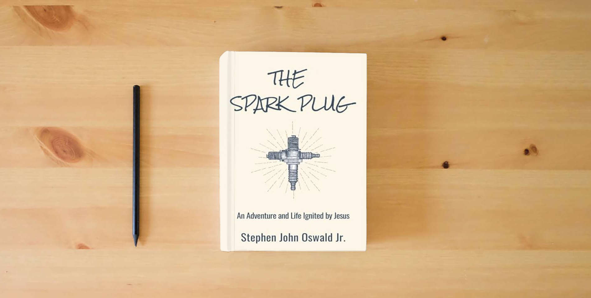 The book The Spark Plug: An Adventure and Life Ignited by Jesus is on the table