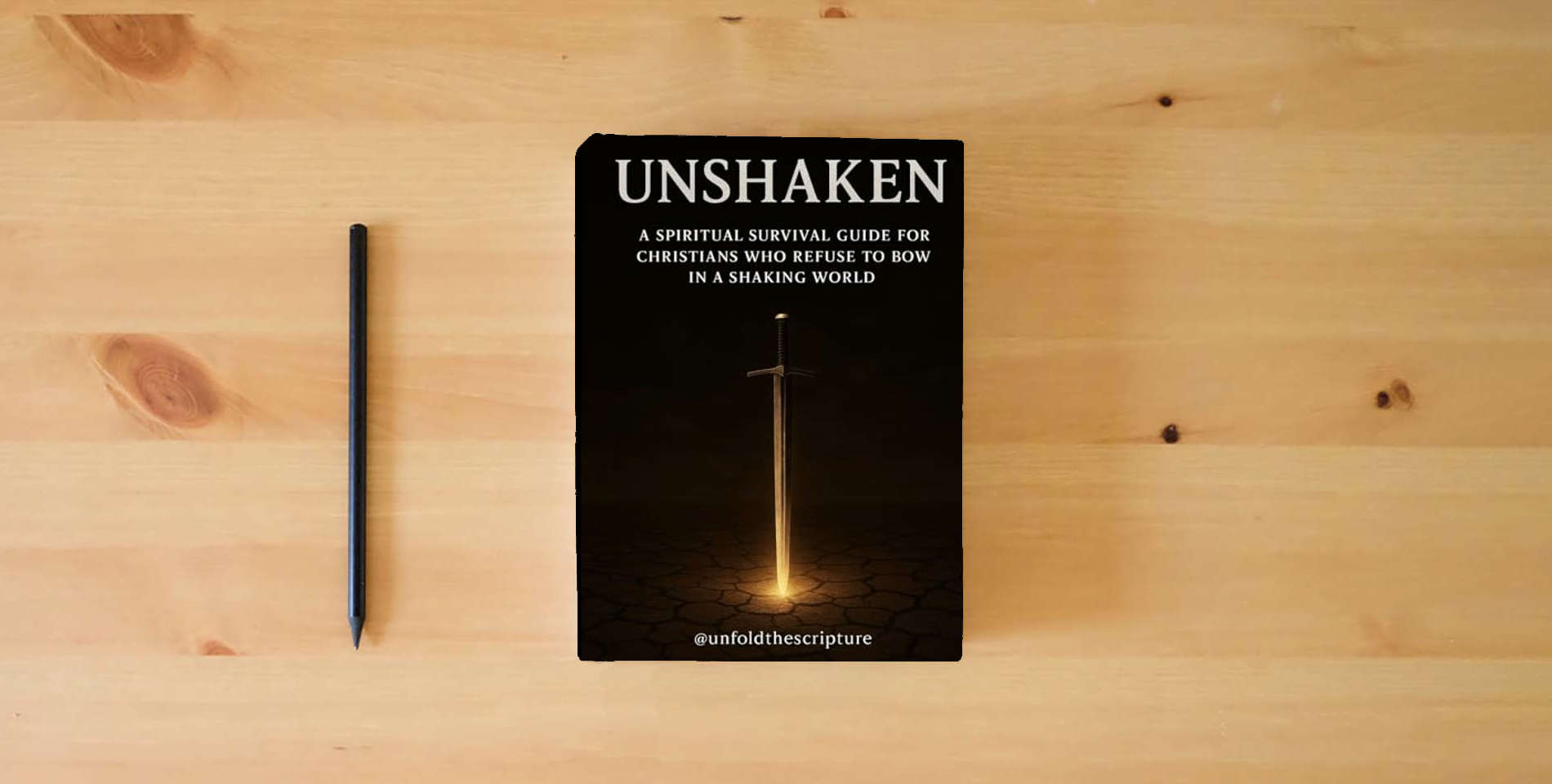 The book The UNSHAKEN Trilogy: For Believers who refuse To Bow In a Shaken World is on the table